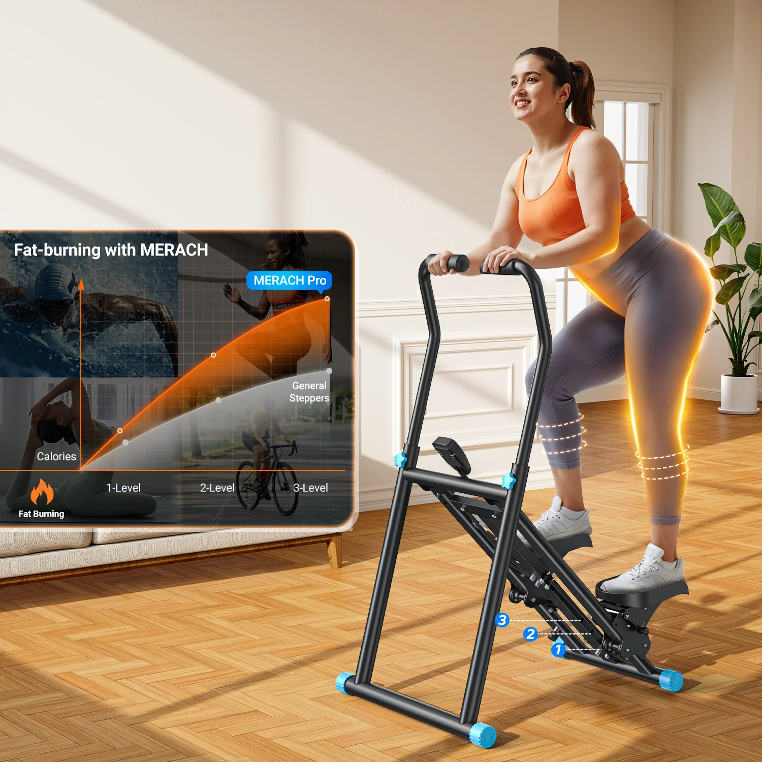 Merach 2448B1 Stair Stepper for Home Gym - Image 6
