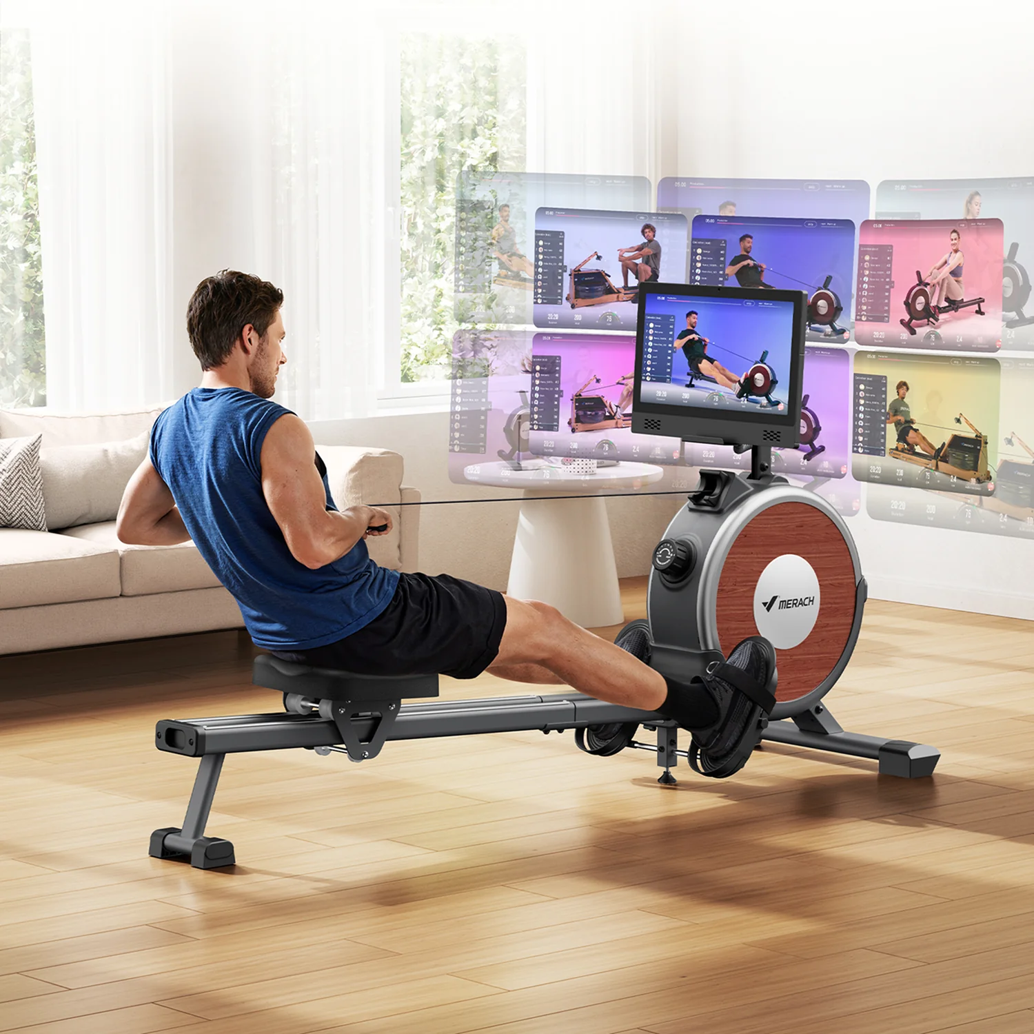Merach Q1S Aura Magnetic Rowing Machine with HD Screen - Image 6