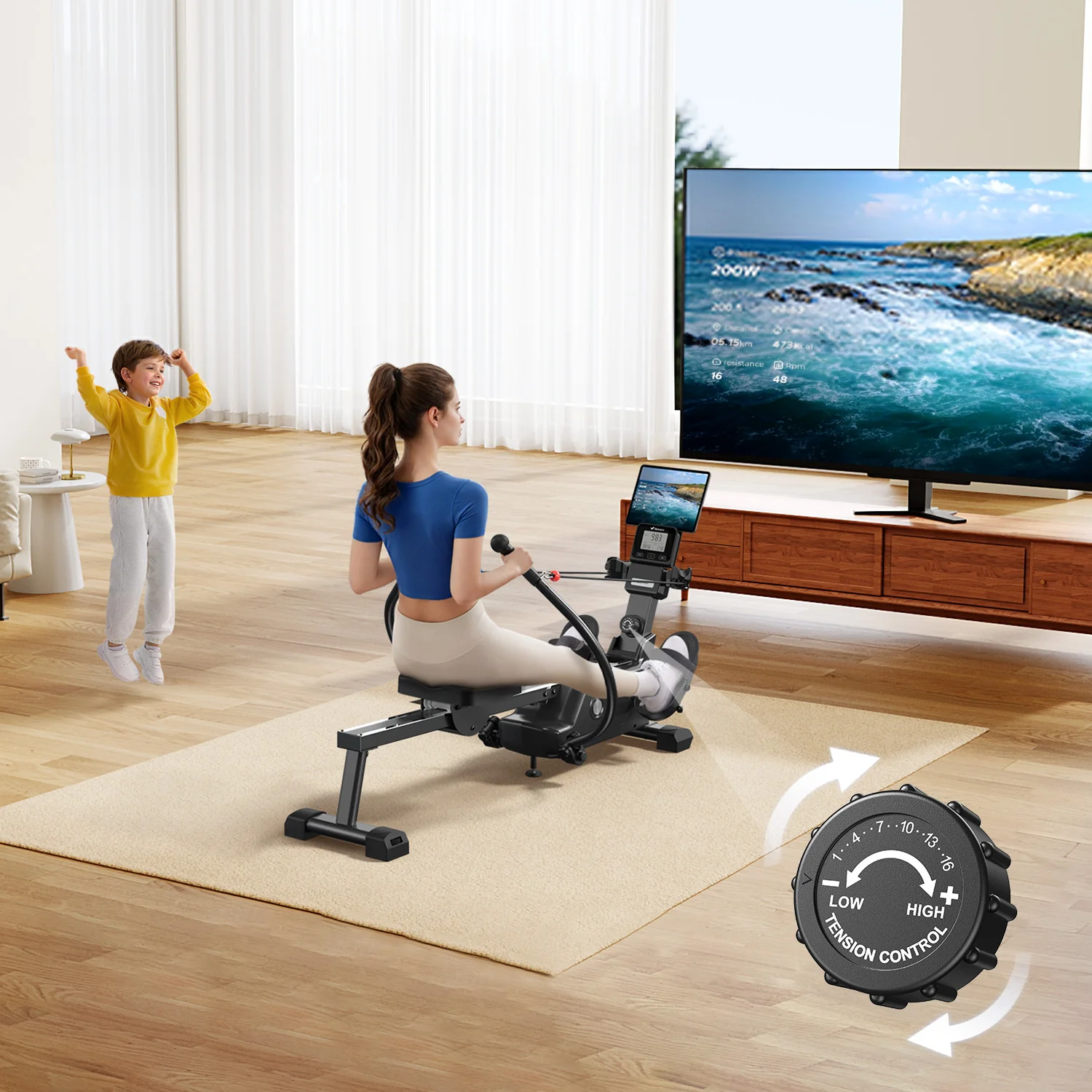 Merach R26B1 Magnetic Rower - Image 6
