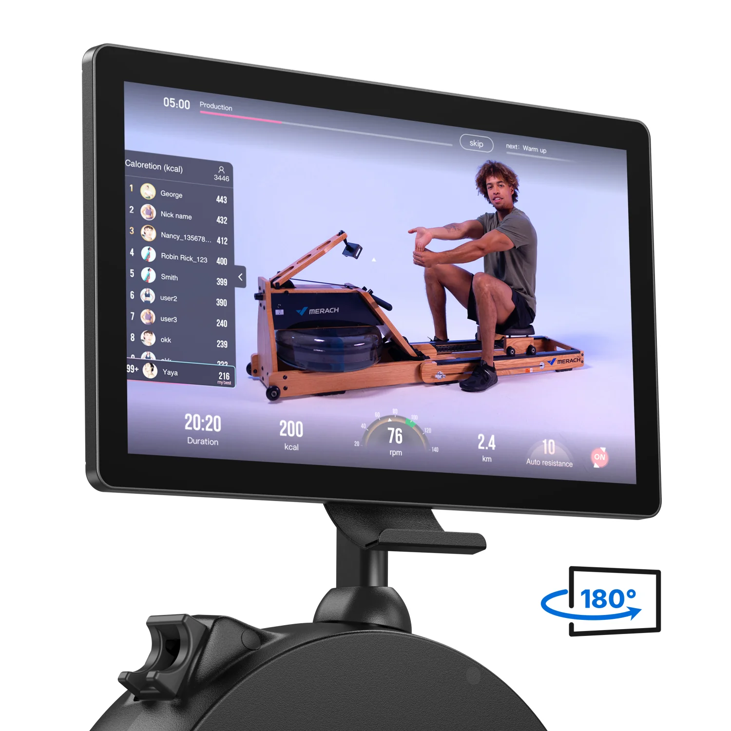Merach Q3 Aura Rowing Machine with 21.5-inch HD Screen - Image 7