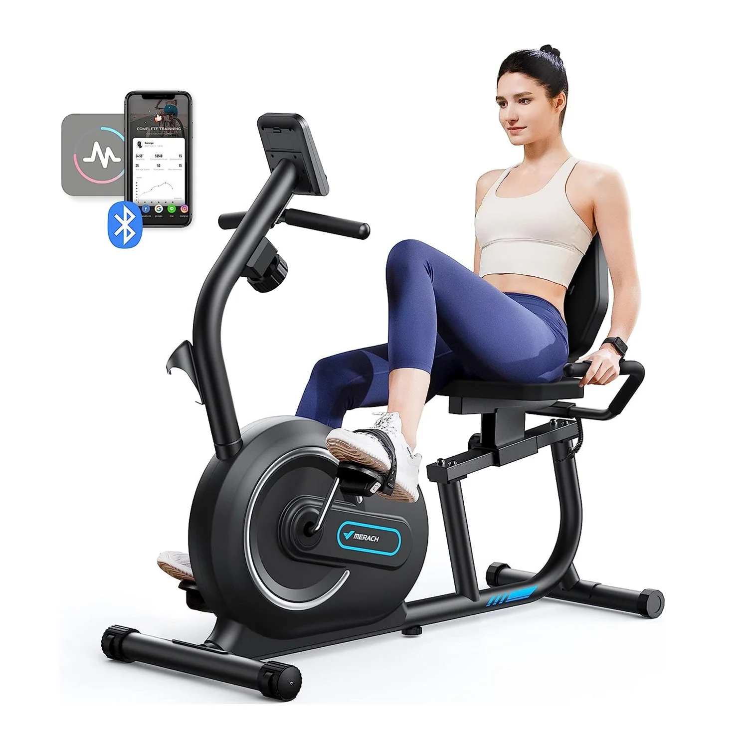 Merach S08B1 Recumbent Exercise Bike - Image 3