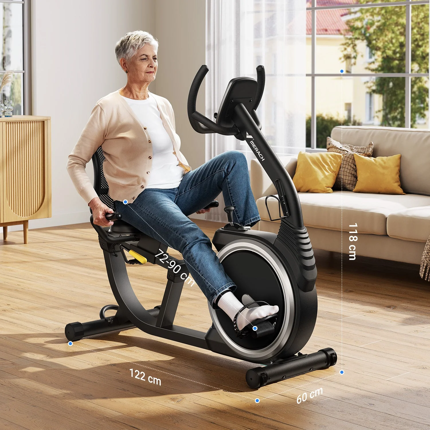 Merach S19B1 Recumbent Exercise Bike - Image 5