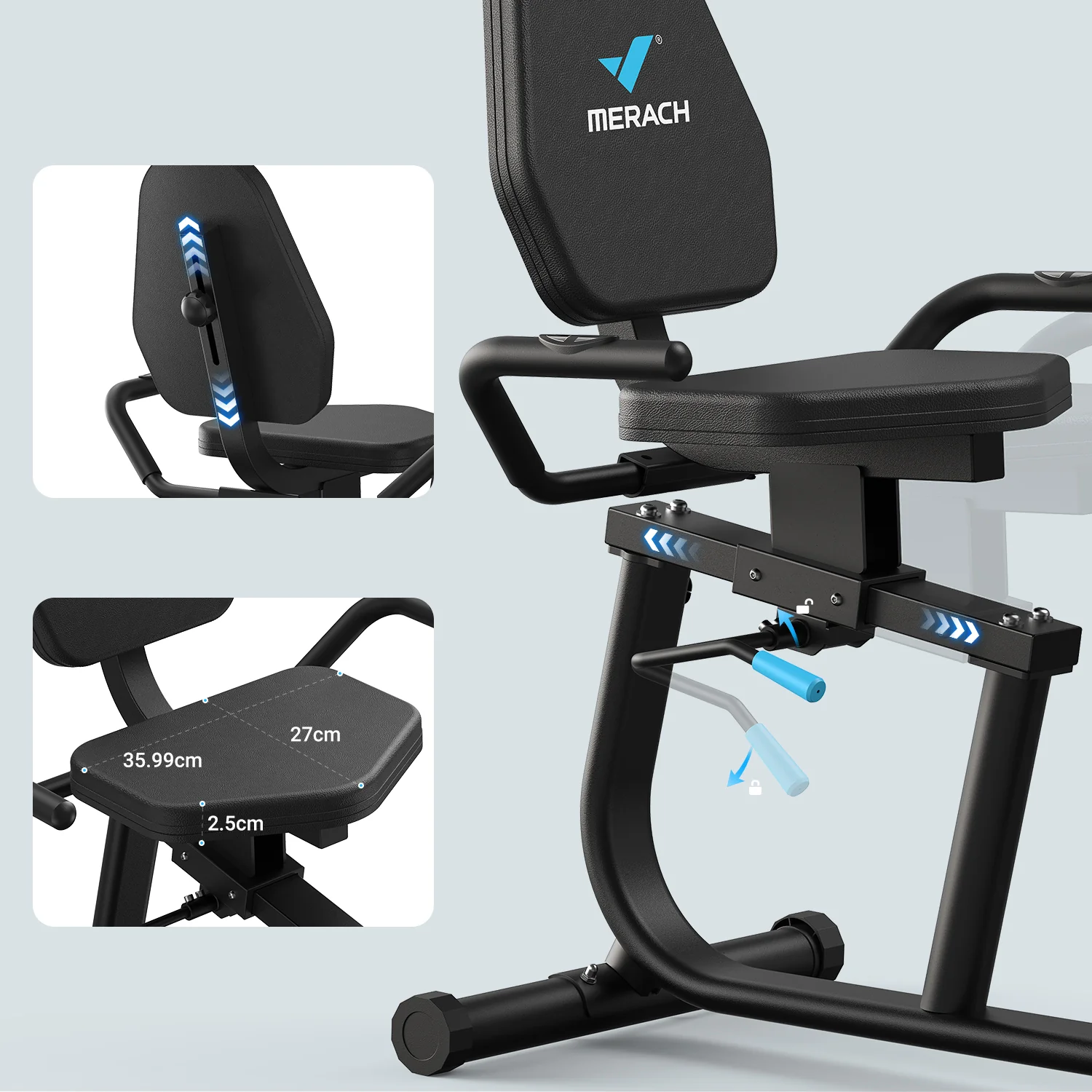 Merach S23B1 Recumbent Exercise Bike - Image 5