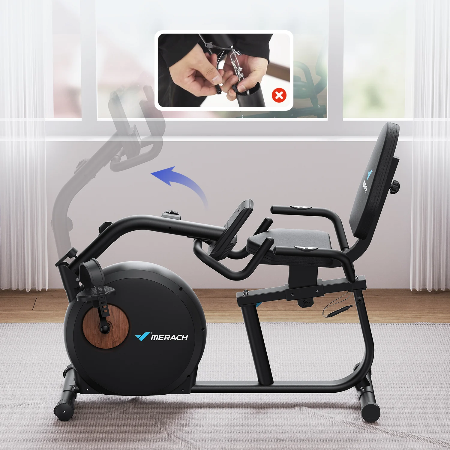 Merach S23B1 Recumbent Exercise Bike - Image 8