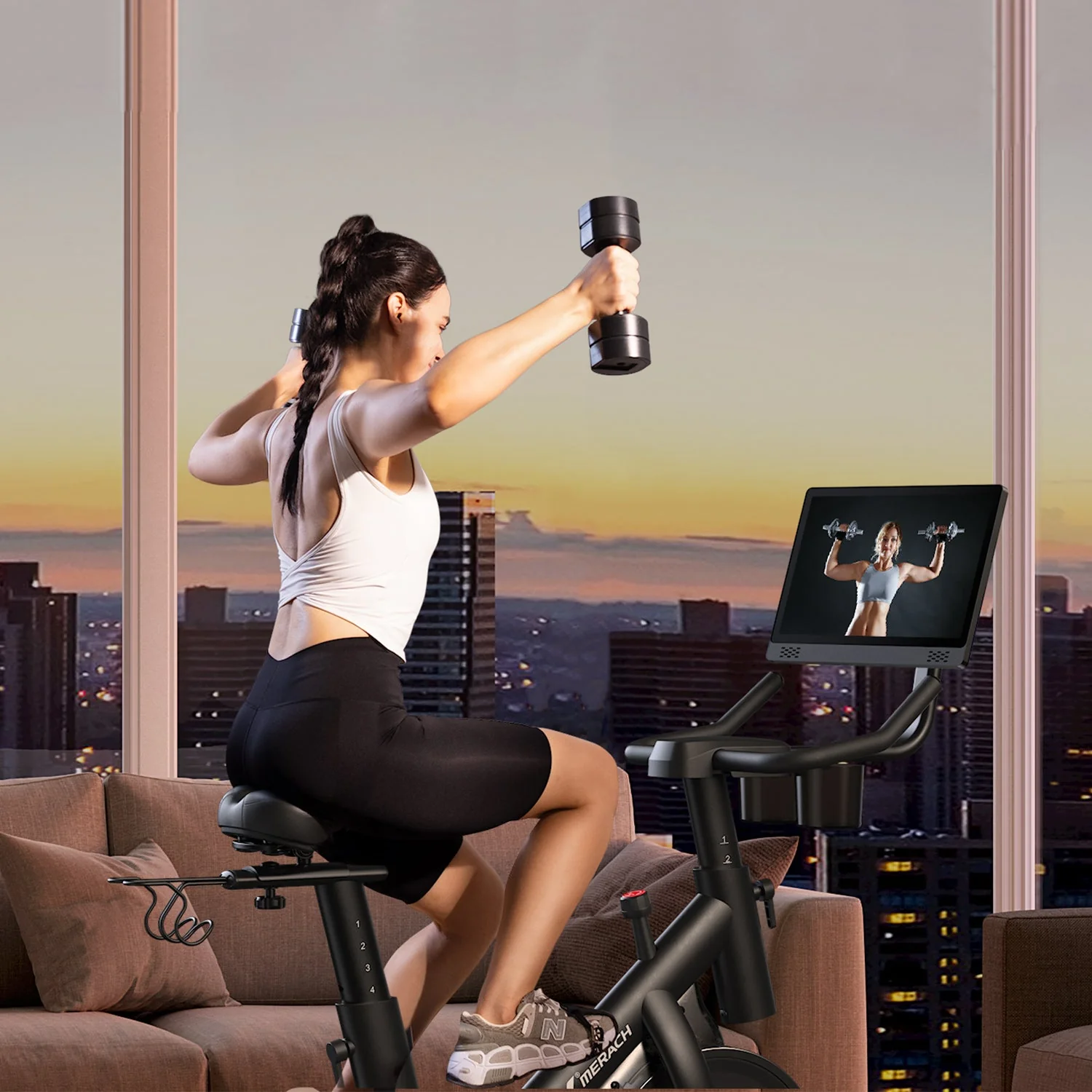 Merach S26B4 Indoor Exercise Bike with HD Screen - Image 4