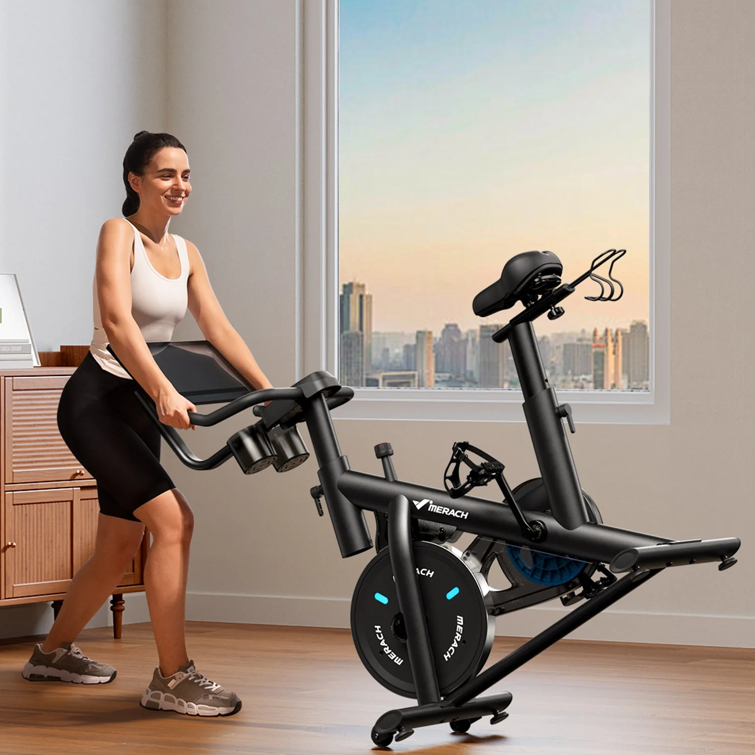 Merach S26B4 Indoor Exercise Bike with HD Screen - Image 6