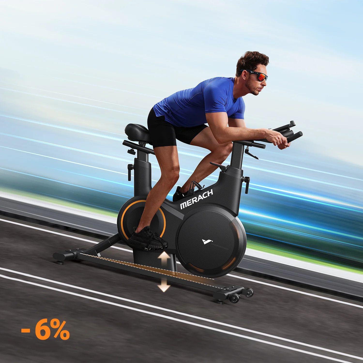 Merach S28B1 Exercise Bike with ±6° Incline - Image 3