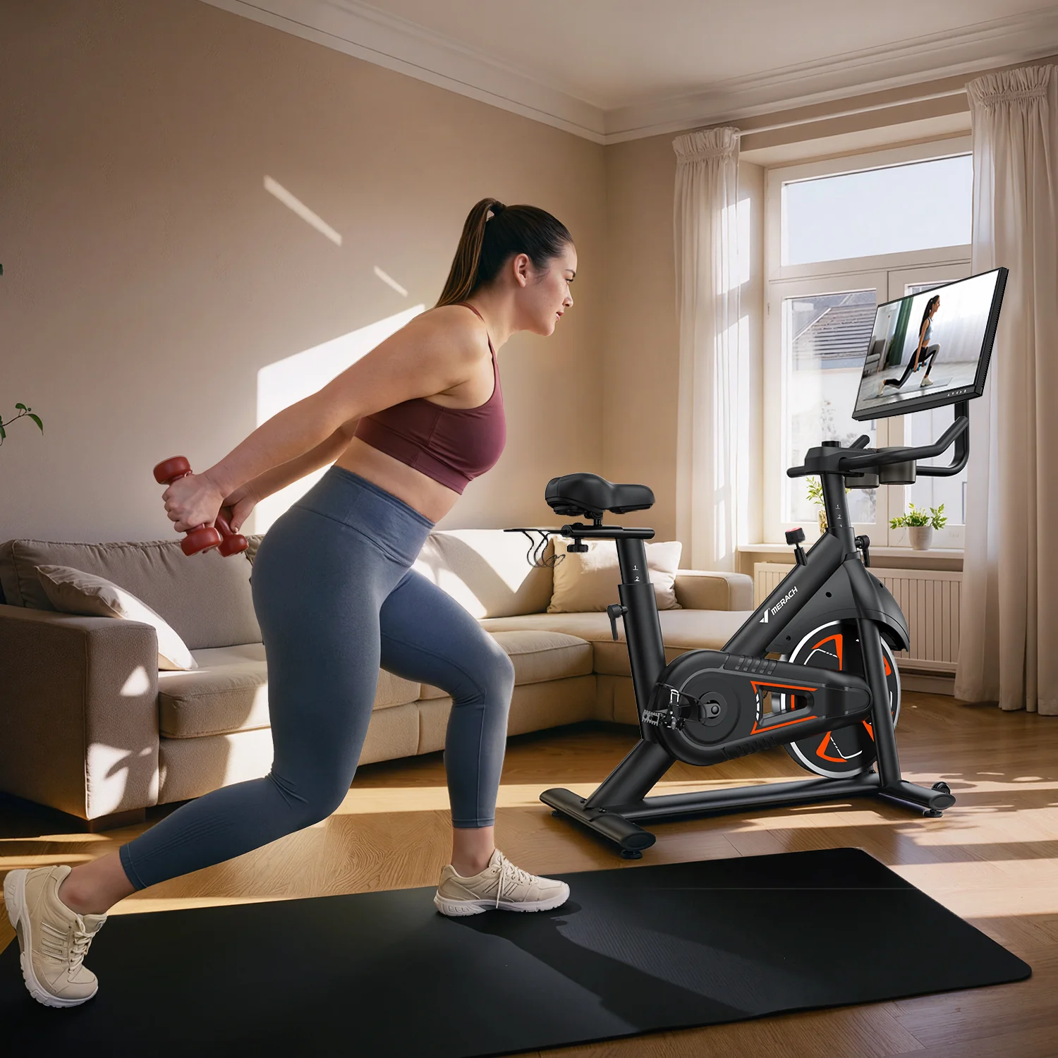 Merach S36B5 Indoor Exercise Bike with HD Screen - Image 4
