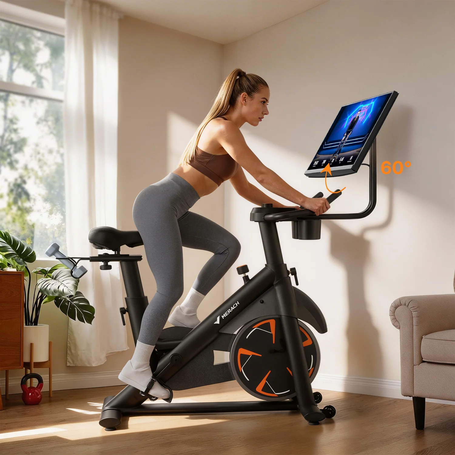 Merach S36B5 Indoor Exercise Bike with HD Screen - Image 6