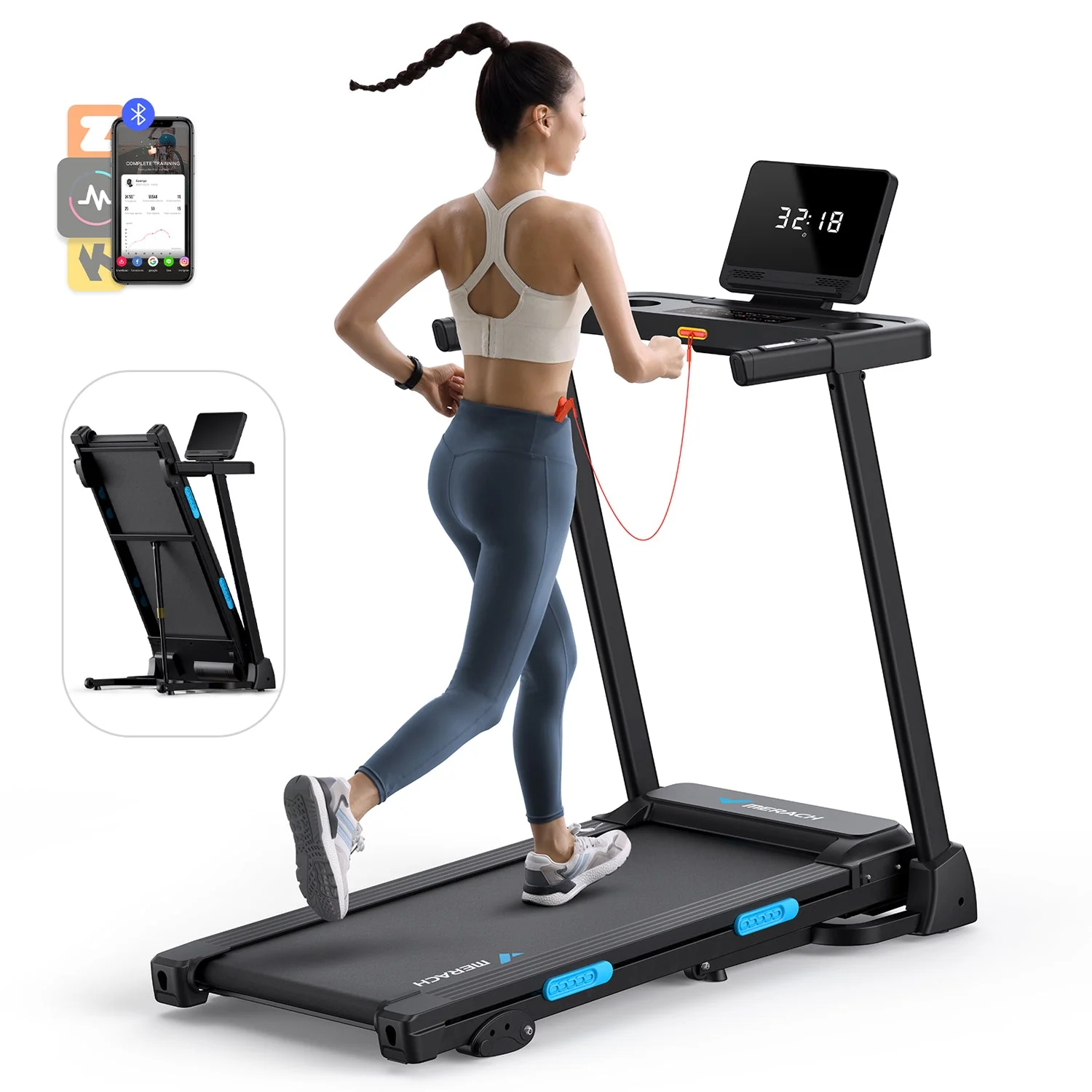 Merach T12B1 Foldable Treadmill with 6% Incline - Image 3