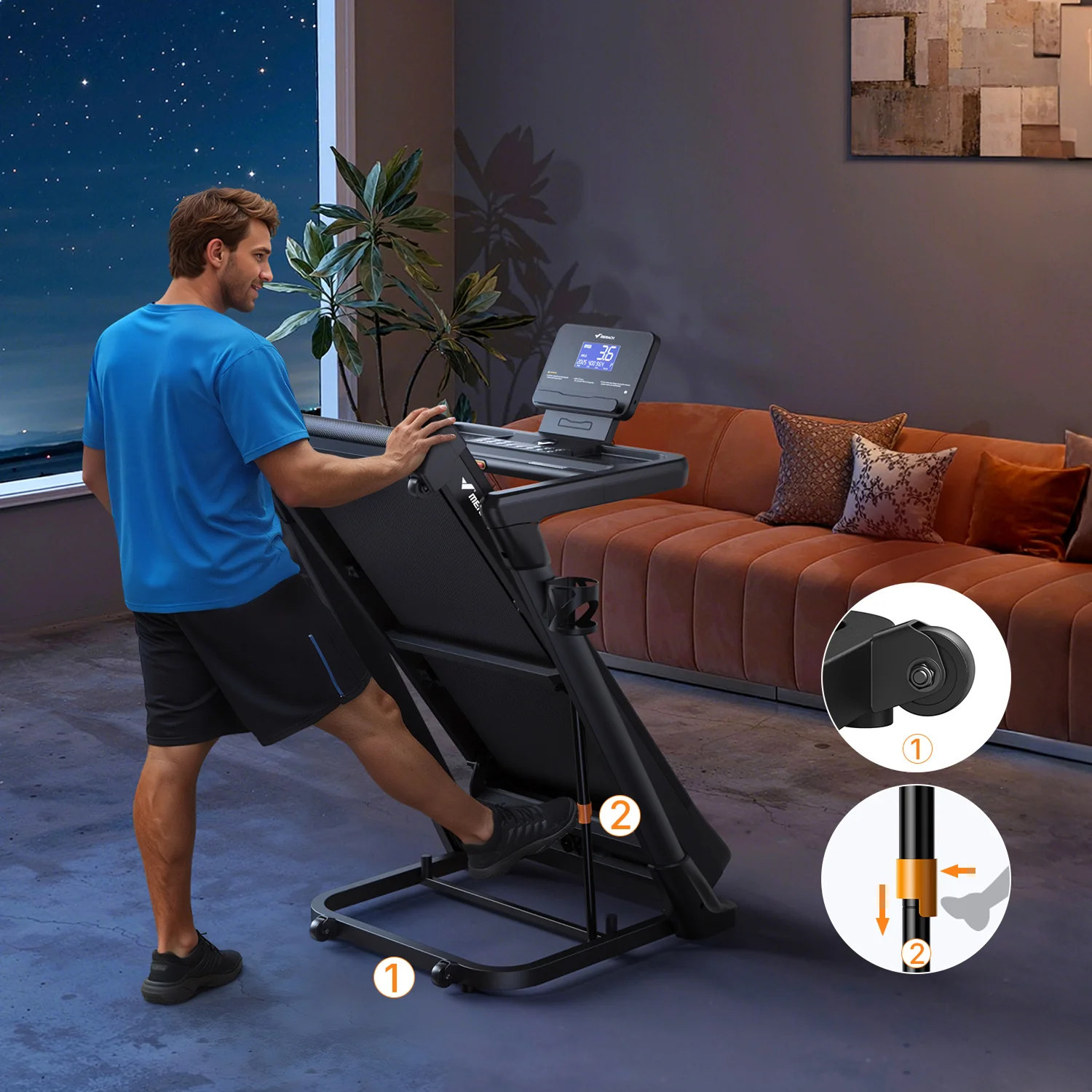 Merach T31B1 Foldable Treadmill with 18% Auto Incline - Image 4
