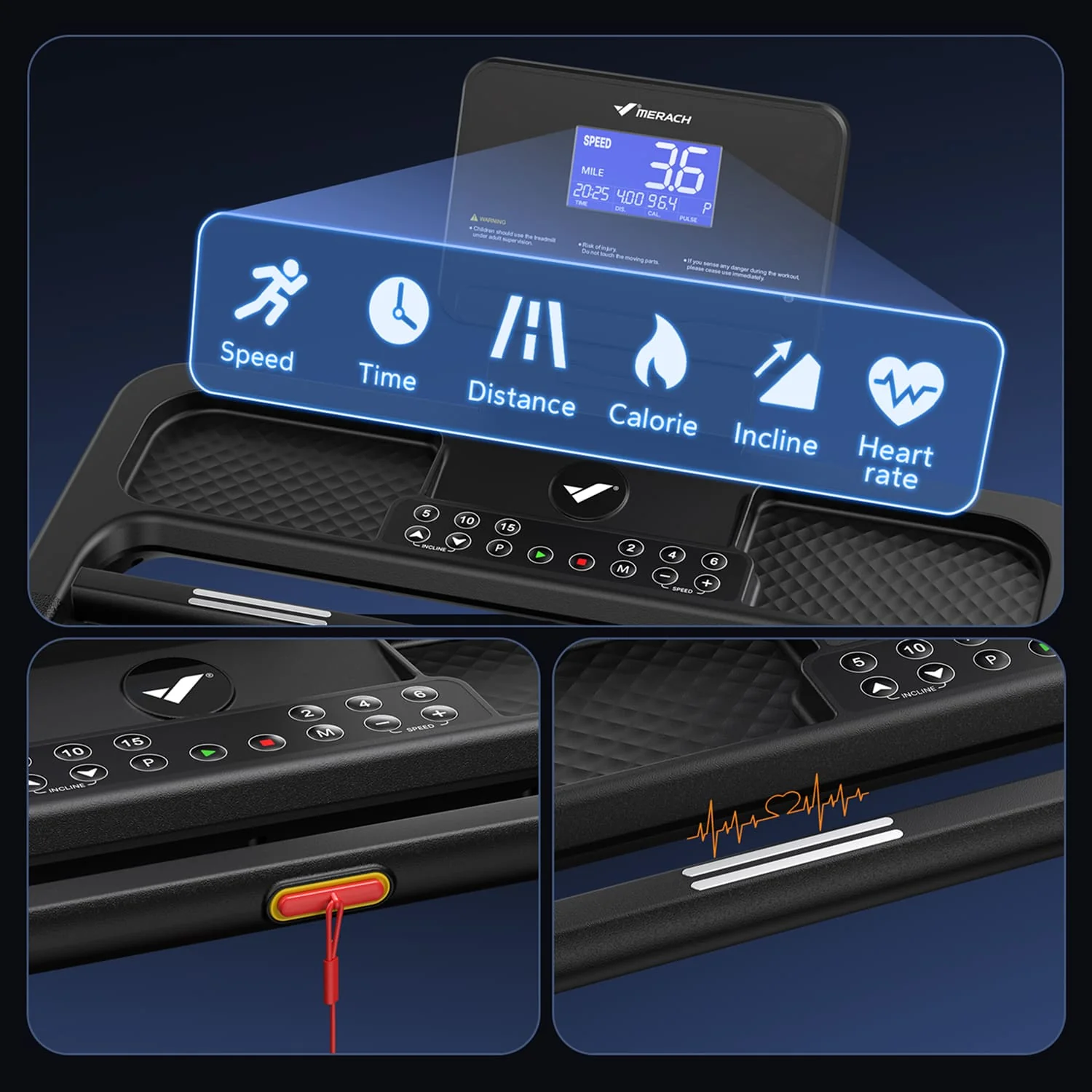 Merach T31B1 Foldable Treadmill with 18% Auto Incline - Image 6